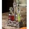Contemporary Home Living Set of 2 Clear Glass Oil and Vinegar Bottles with Caddy 13&#x22;